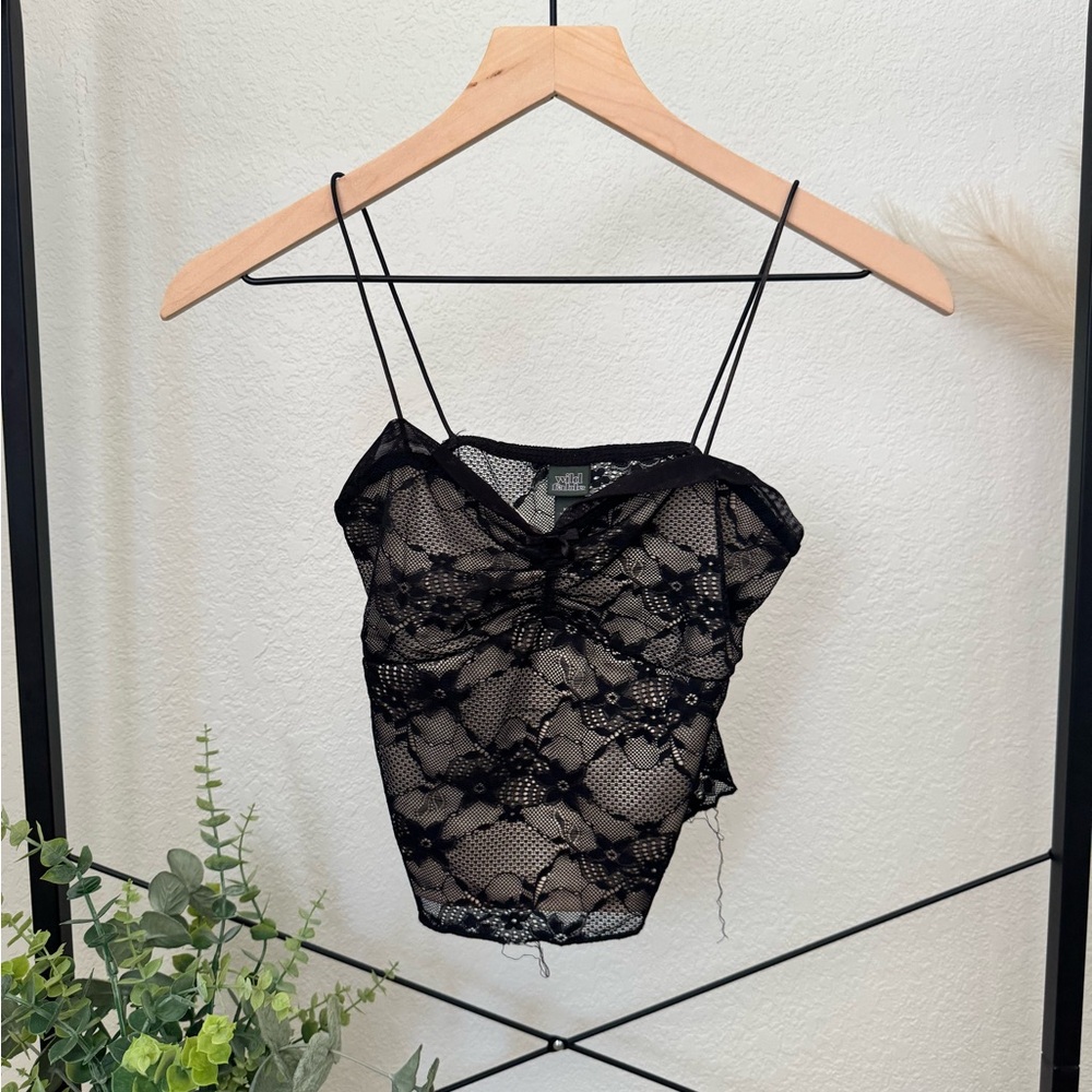 Black Lace Floral Camisole
